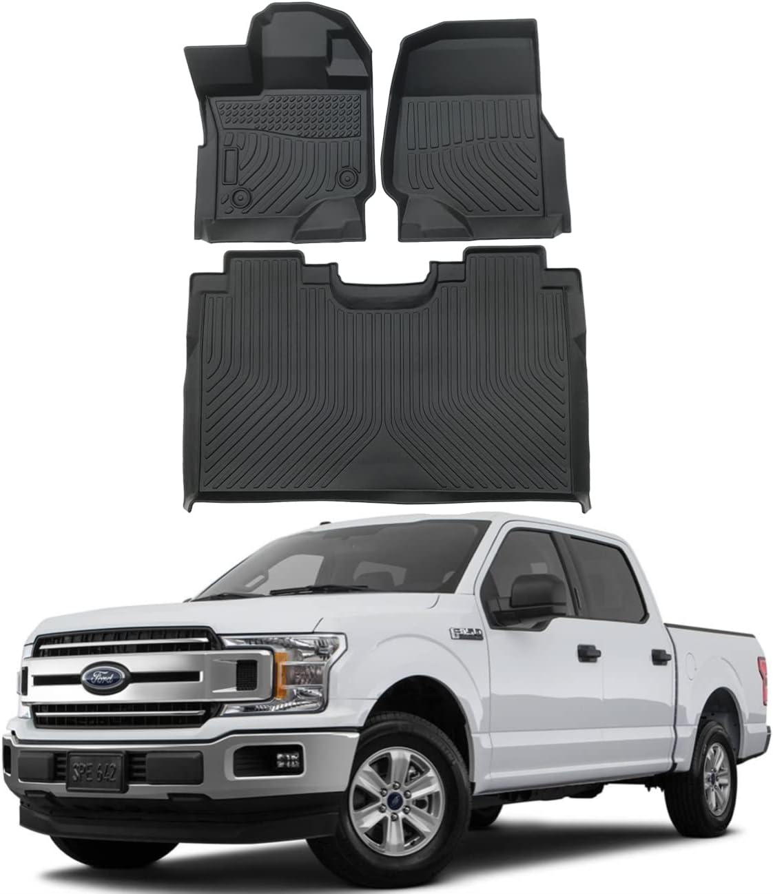 GearFusion All weather mats for 2015-2024 Ford F150 SuperCrew Cab