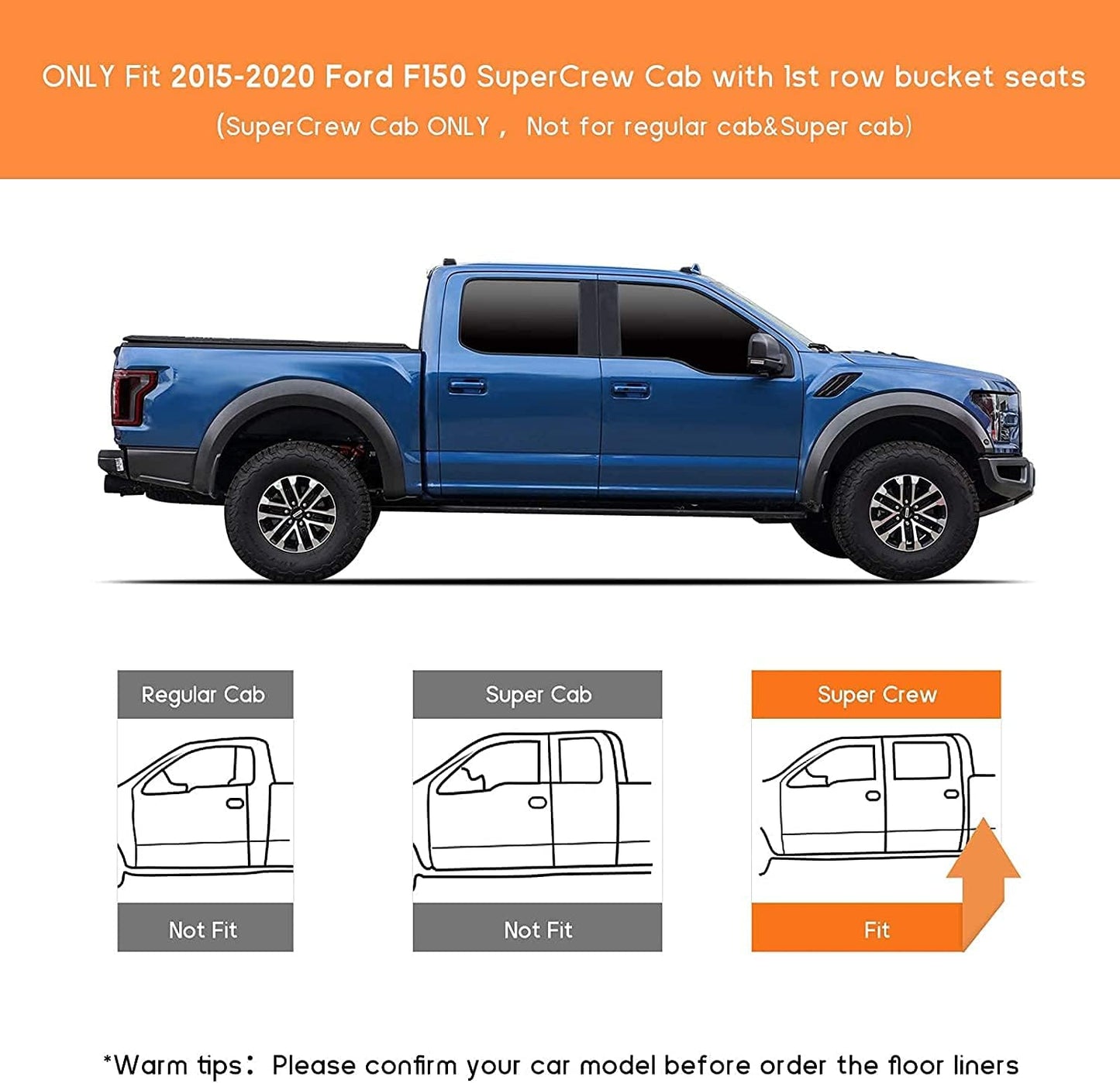 GearFusion All weather mats for 2015-2024 Ford F150 SuperCrew Cab