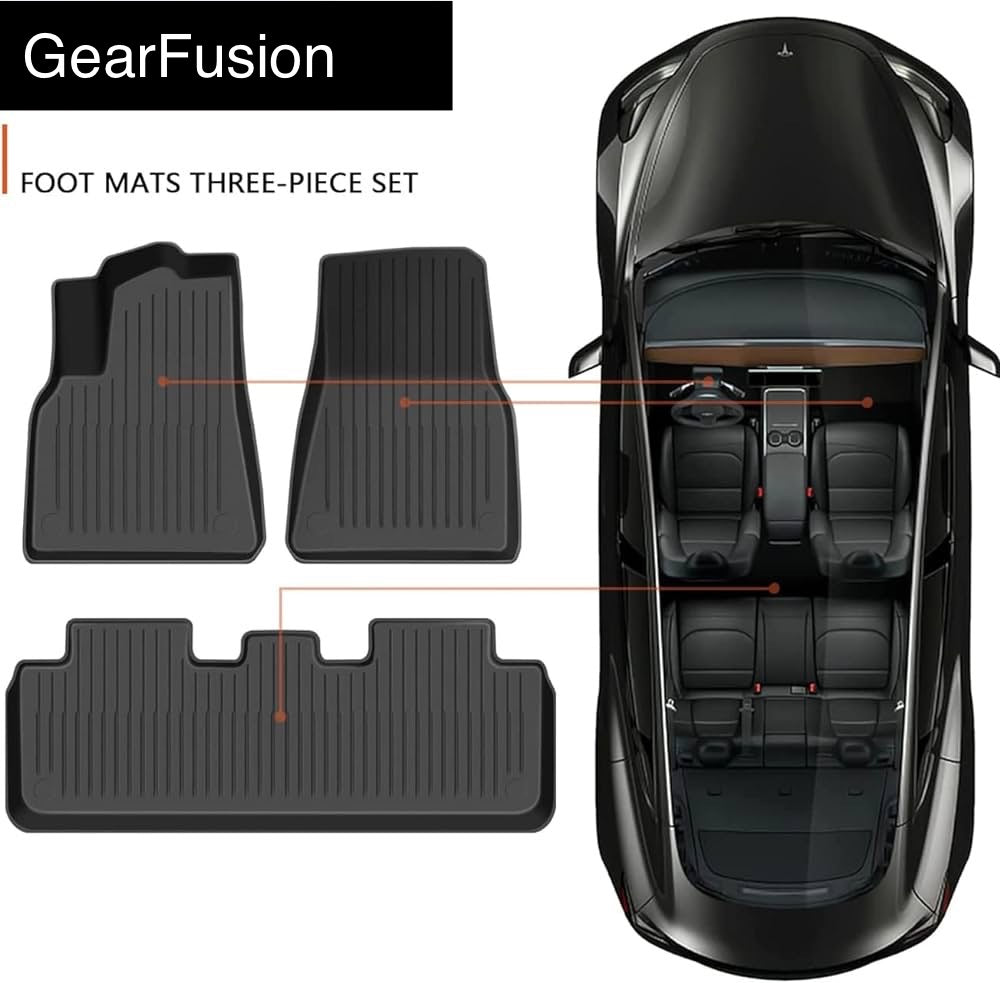 GearFusion All weather mats for 2017-2025 Tesla Model 3