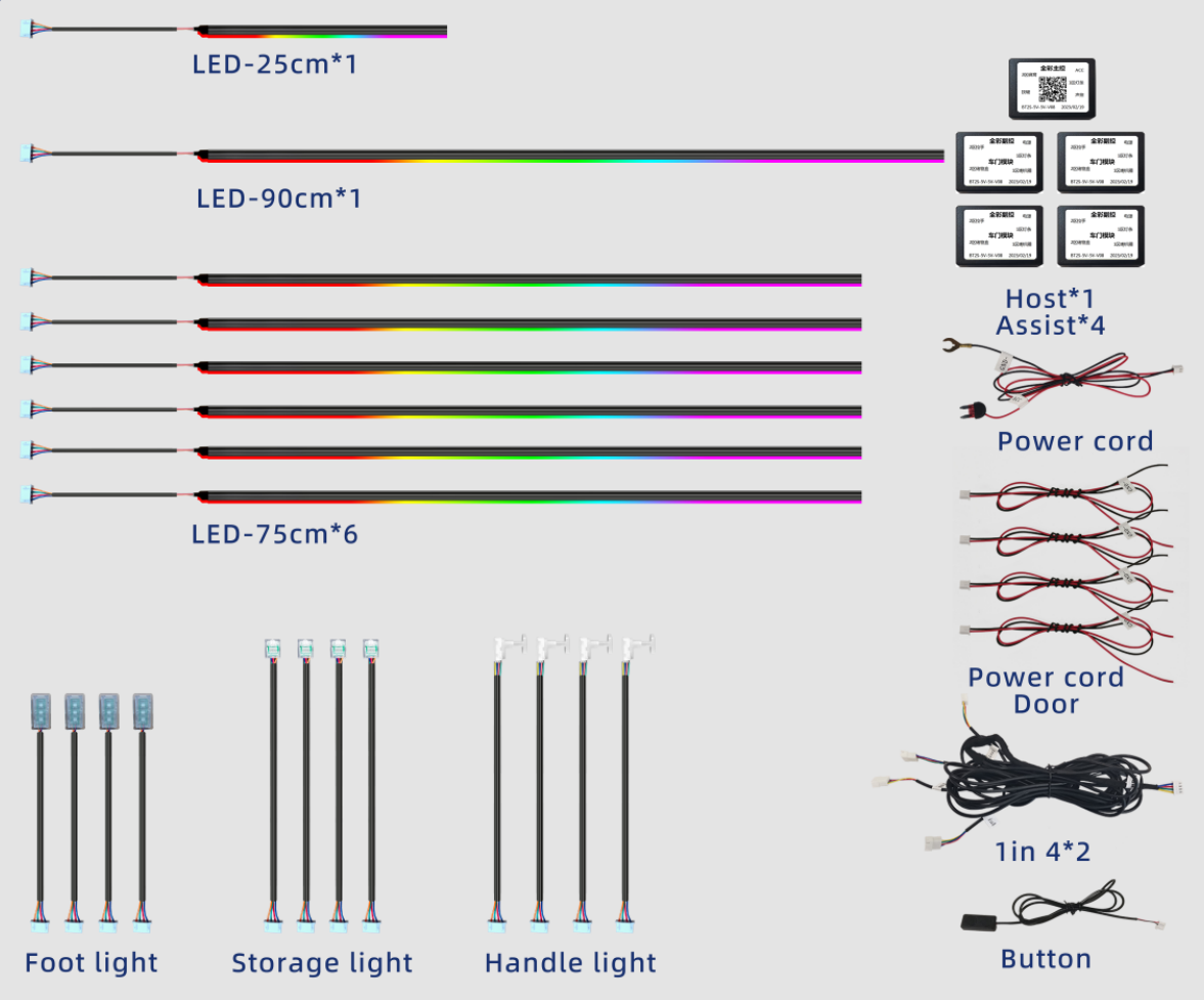 Gearfusion Multi-Color RGB Interior Ambient Light Kit – App + Music Sync LED Accent Lighting
